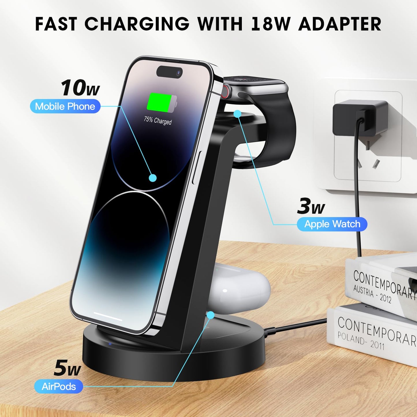 3-in-1 Wireless Charging Station for iPhone & AirPods