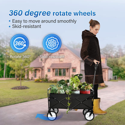Collapsible Garden Cart with Swivel Wheels