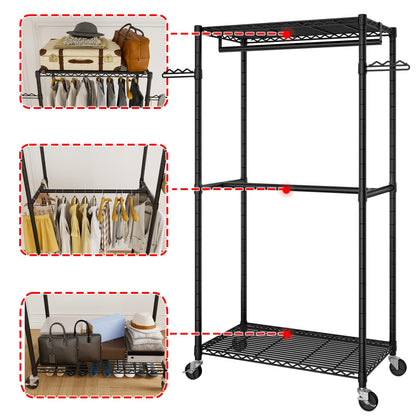 Wiracks Heavy Duty Double Hanging Clothes Rack