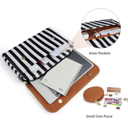 ECOSUSI Slim Leather Laptop Bag for 15" Notebooks