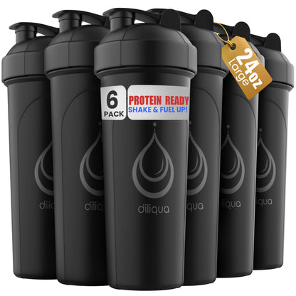 BPA-Free 6 Pack Protein Shaker Bottles 24 oz