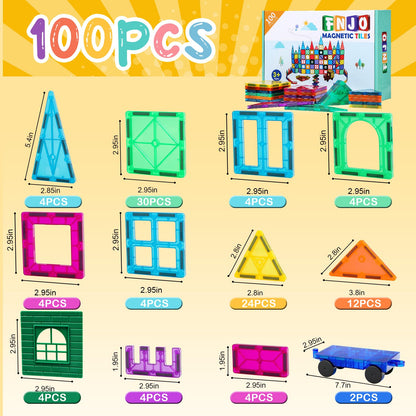 FNJO Magnetic Building Blocks Set for Kids