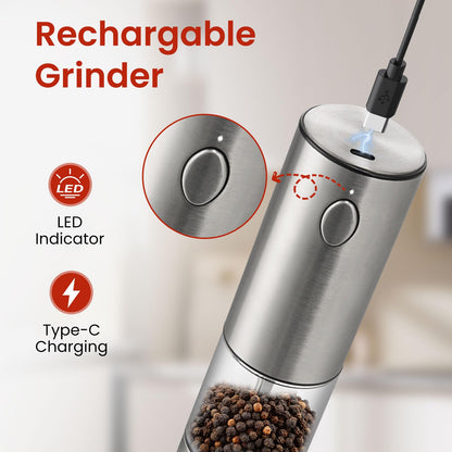Electric Salt and Pepper Grinder Set with LED