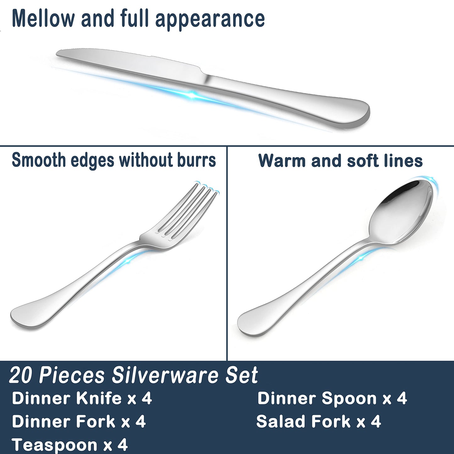 20-Piece HaWare Stainless Steel Flatware Set