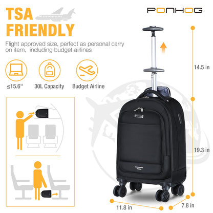 Rolling Backpack with 4 Spinner Wheels