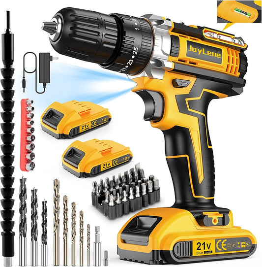 JayLene 21V Cordless Drill Set with 59 Pieces