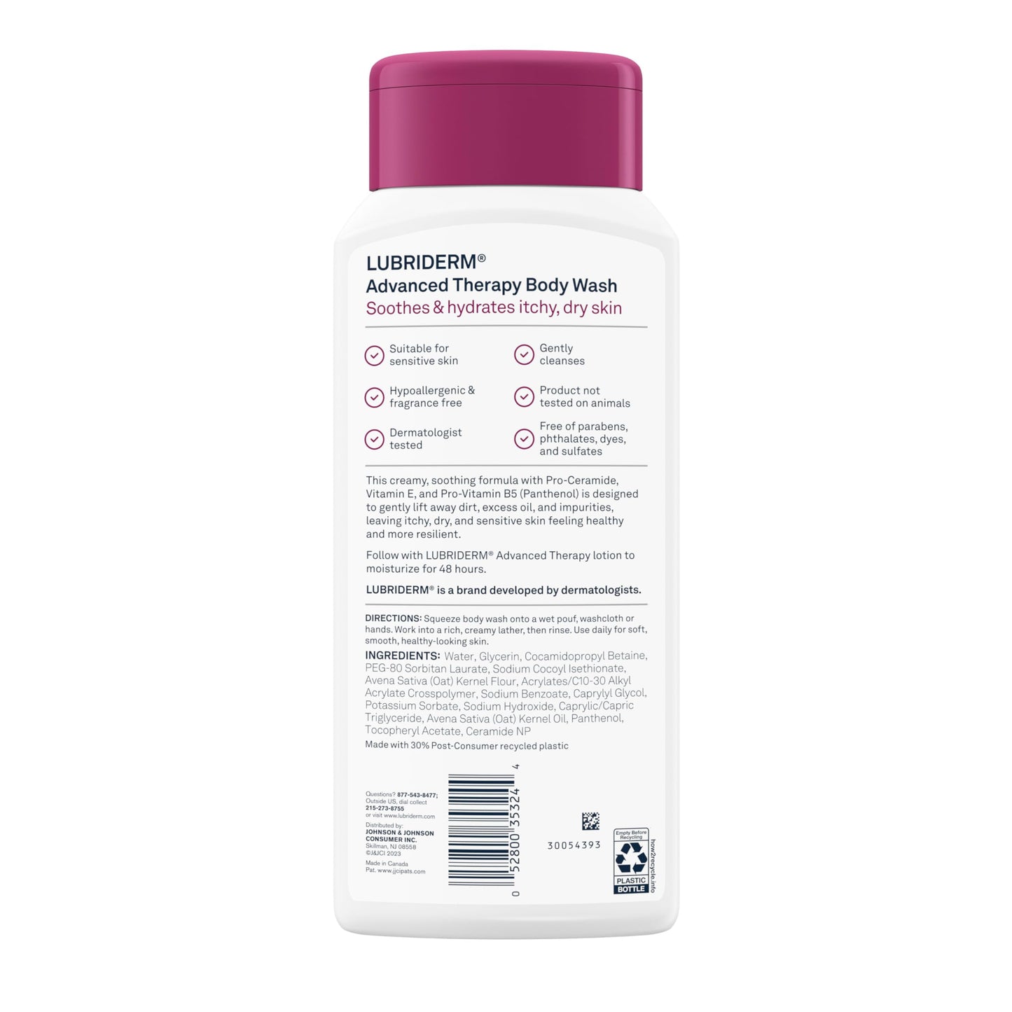 Lubriderm Unscented Body Wash for Dry Skin