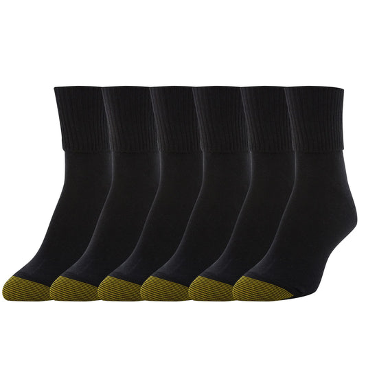 6-Pack GOLDTOE Women's Classic Turn Cuff Socks