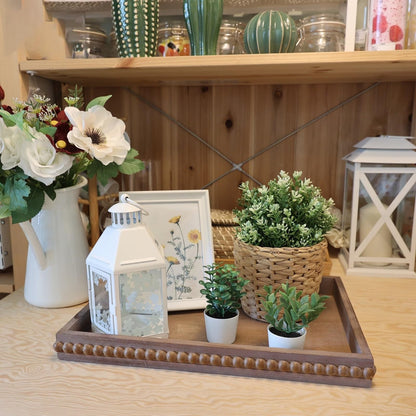 Wood Decorative Serving Tray for Coffee Table