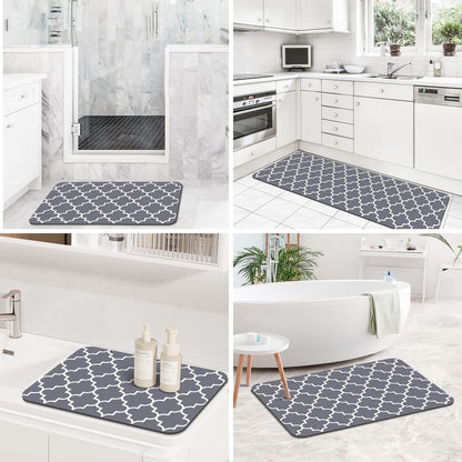 KMAT Super Absorbent Anti-Slip Bath Mat Grey