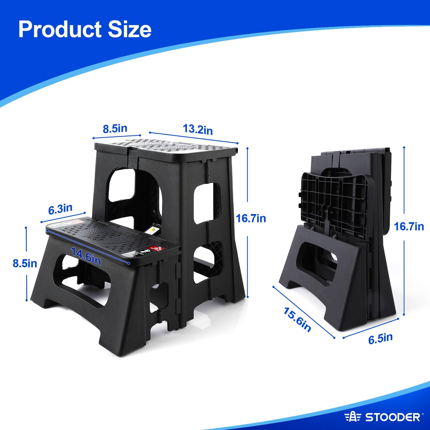 2-Step Folding Stool with Safety Lock