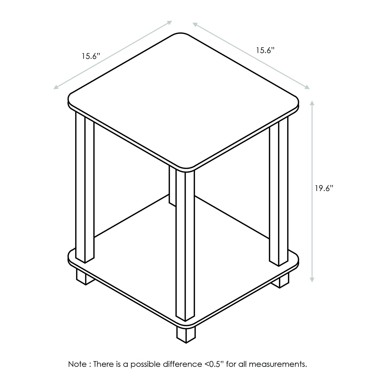 Furinno Set of 2 Dark Walnut End Tables