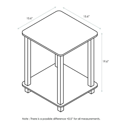 Furinno Set of 2 Dark Walnut End Tables