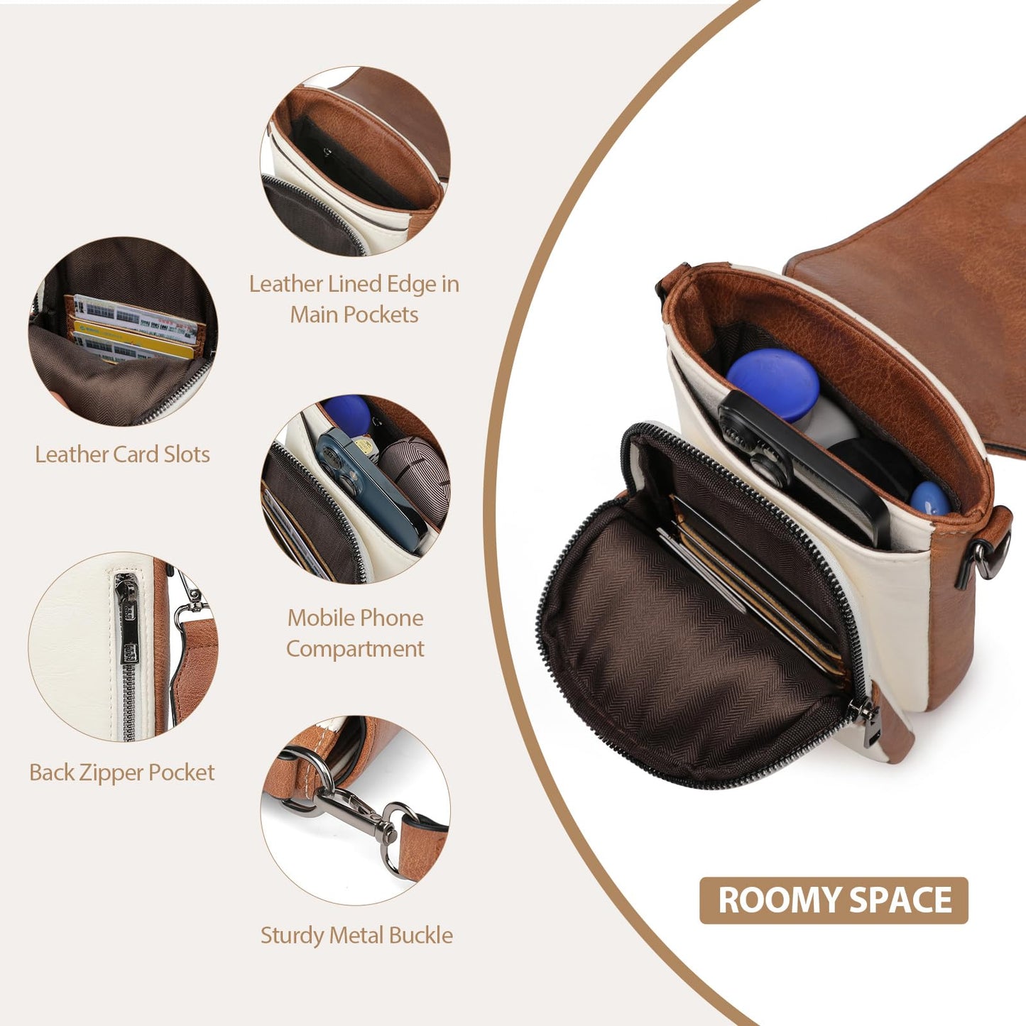 YUERMEI Mini Crossbody Phone Bag with Pockets