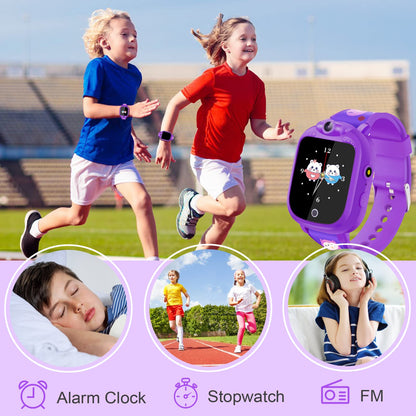 PROGRACE Kids Watch Girls Gift - Kids Watch Toddler Watch with Games 90° Rotatable Camera Music Alarm Pedometer Flashlight Calculator Touch Screen Digital Wrist Watch Gifts for 4-12 Years Old