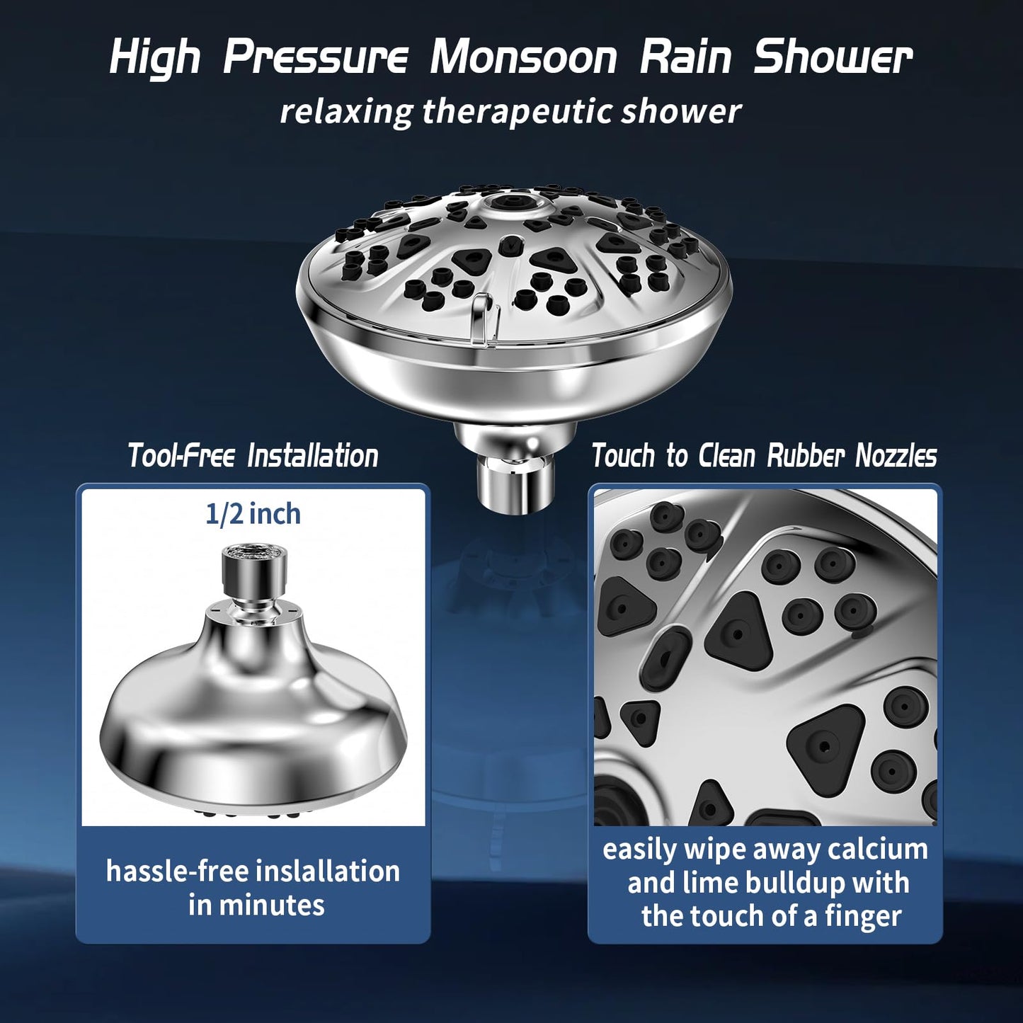 10-Setting High Pressure Shower Head