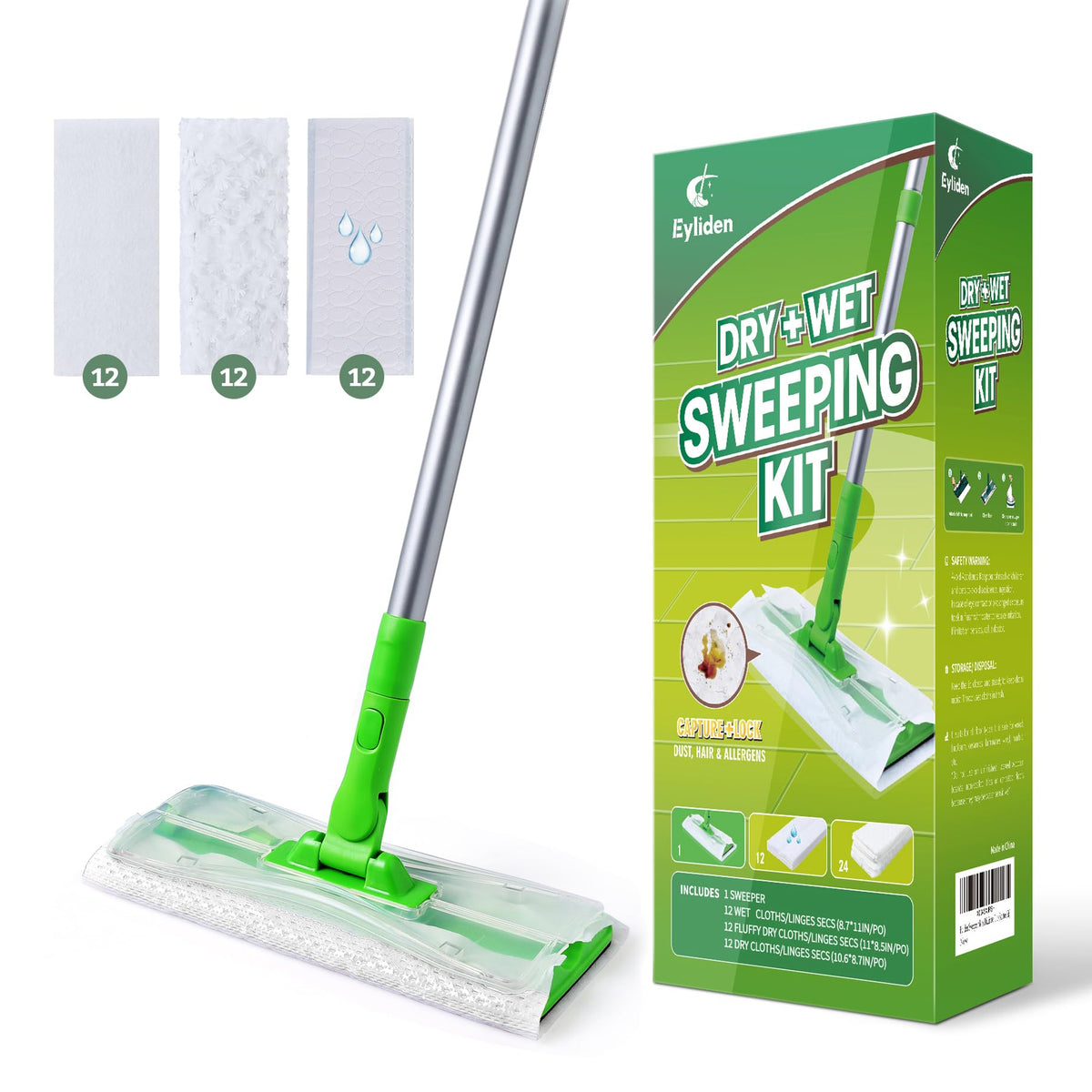 36 Count Sweeper Mop with Dry and Wet Refills
