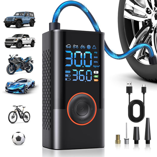 Portable Tire Inflator with Digital Pressure Gauge