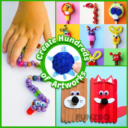 FUNZBO 1200pcs Arts and Crafts Supplies for Kids