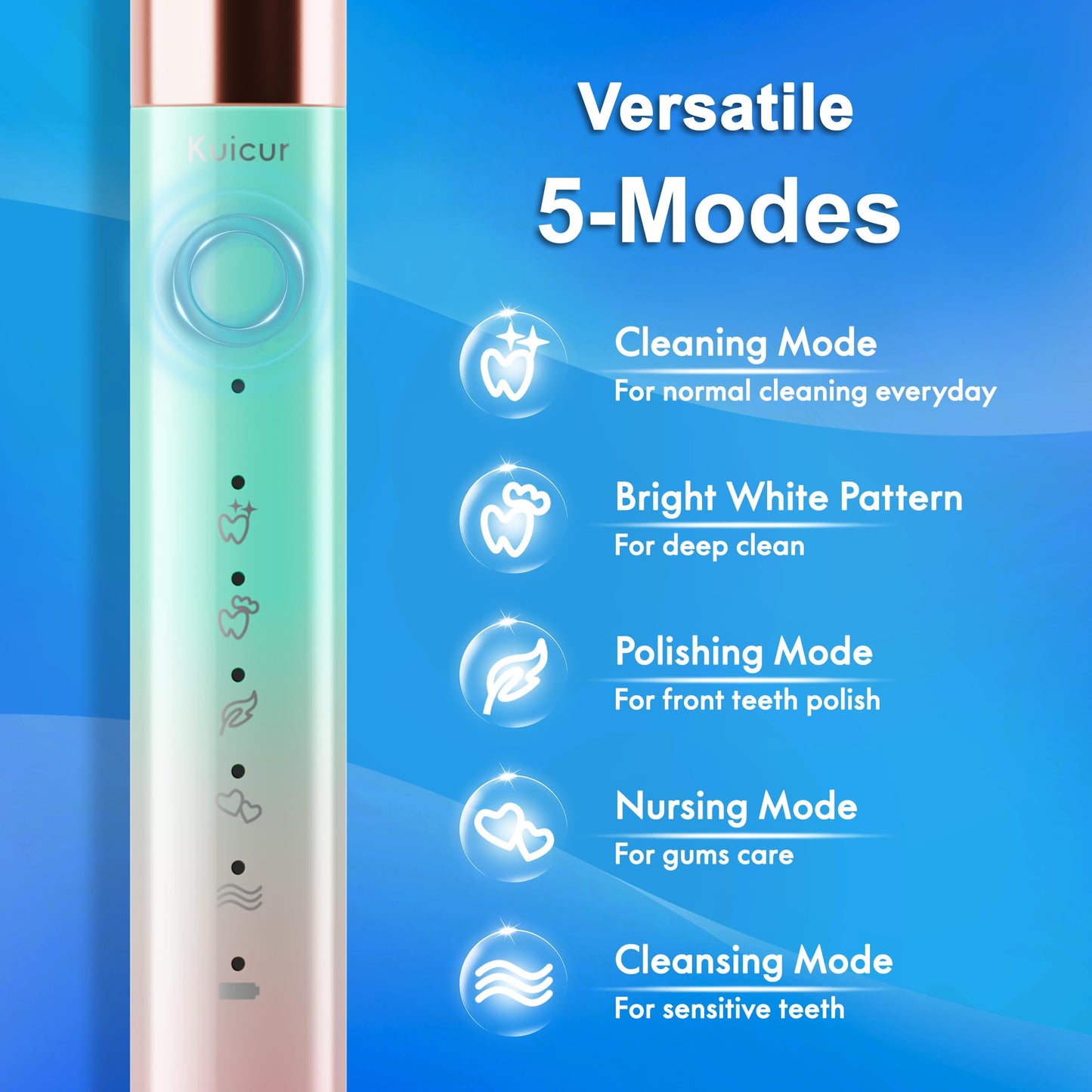 Portable Electric Toothbrush with 10 Brush Heads