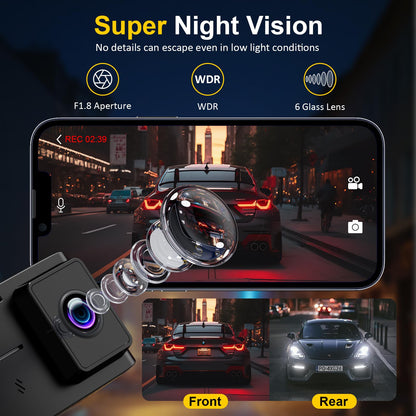 4K Dual Channel Dash Cam with GPS & WiFi