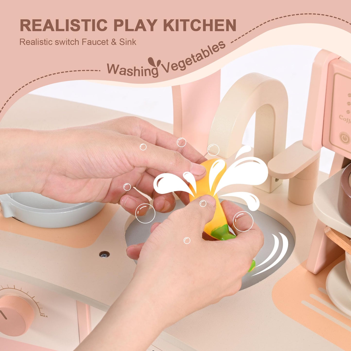 Wooden Play Kitchen Set for Kids by OLLIKIVI