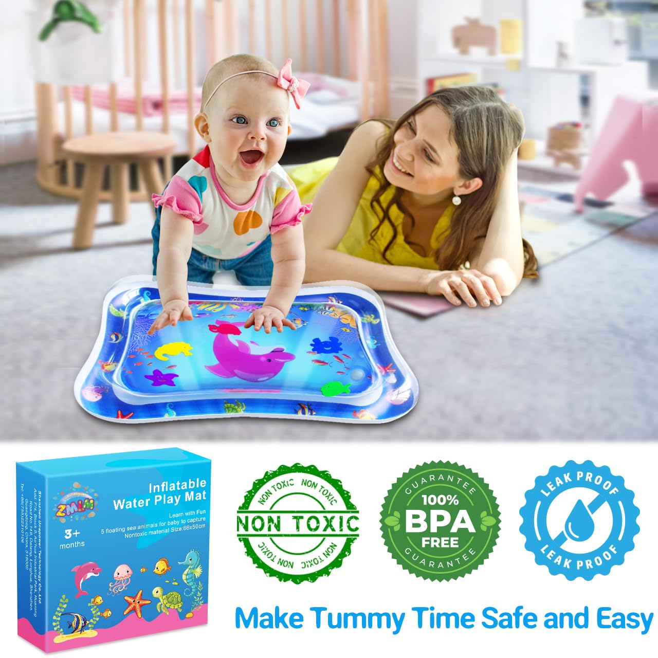 Baby Tummy Time Water Mat for Infants