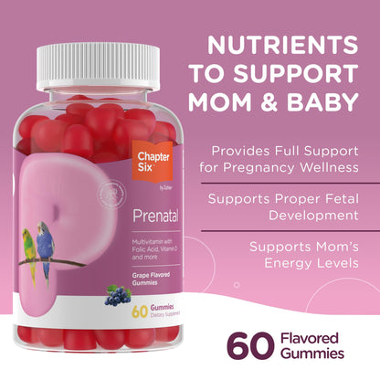Zahler - Womens Prenatal Gummies - Grape Flavor - Prenatal Vitamins for Women with Folic Acid - Vegetarian & Kosher Pregnancy Vitamins - Womens Prenatal Multivitamin with A C D3 E B6 B12-60 Count