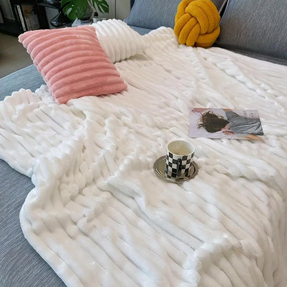 Fuzzy Throw Blanket for Couch Sofa Bed