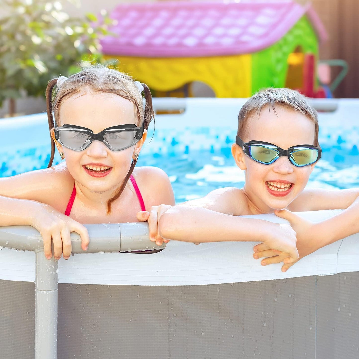 2 Pack Kids Swim Goggles Anti-Fog UV Protection