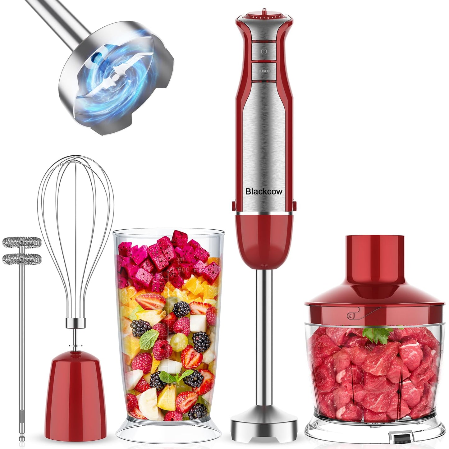Blackcow 6-Speed Handheld Immersion Blender Set