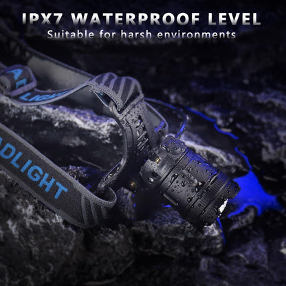 2000 Lumens Rechargeable LED Headlamp with Sensor