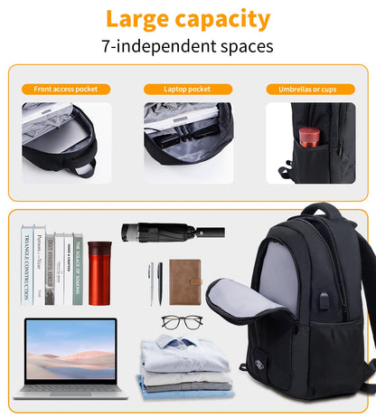 Zecti Travel Laptop Backpack with USB Charging