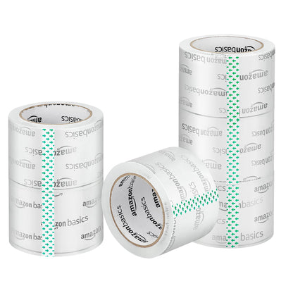 Amazon Basics Extra-Wide Packing Tape, Designed for Moving, Storage and Packing, Shipping and Mailing, Extra-Wide: 2.83"W, Crystal Clear, 6-Pack