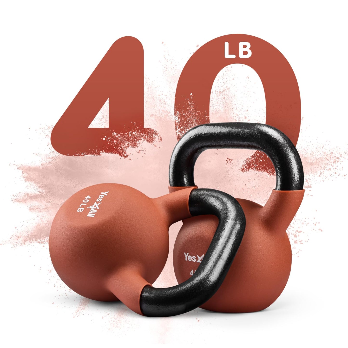 Yes4All 40 lb Neoprene Kettlebell Weight Set