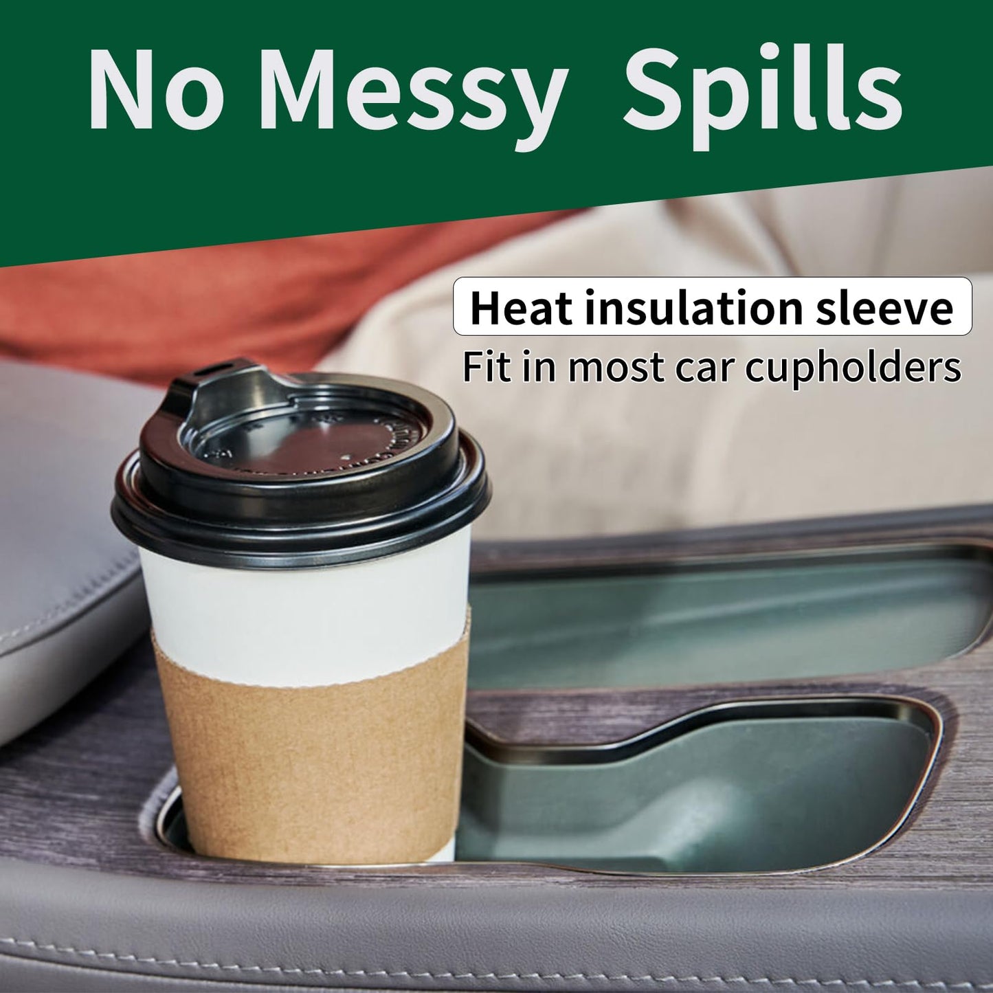 YEEHAW Coffee Cups 16 oz 100 Pack, Disposable Paper Cups with Lids and Sleeves, Hot Cups for Coffee, Hot Tea and Chocolate, Heat & Leak-proof to Go Cups for Hot Beverage in Office, Home and Cafes