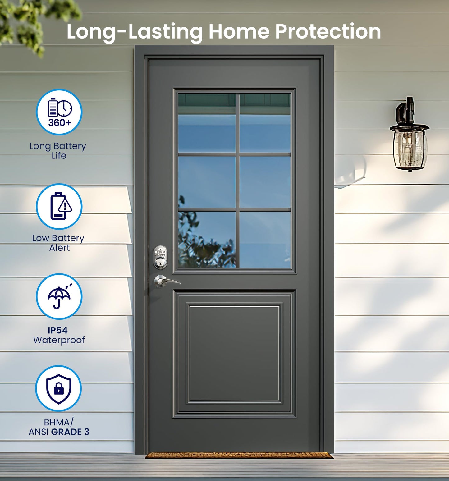 Keyless Entry Door Lock with Lever Handles
