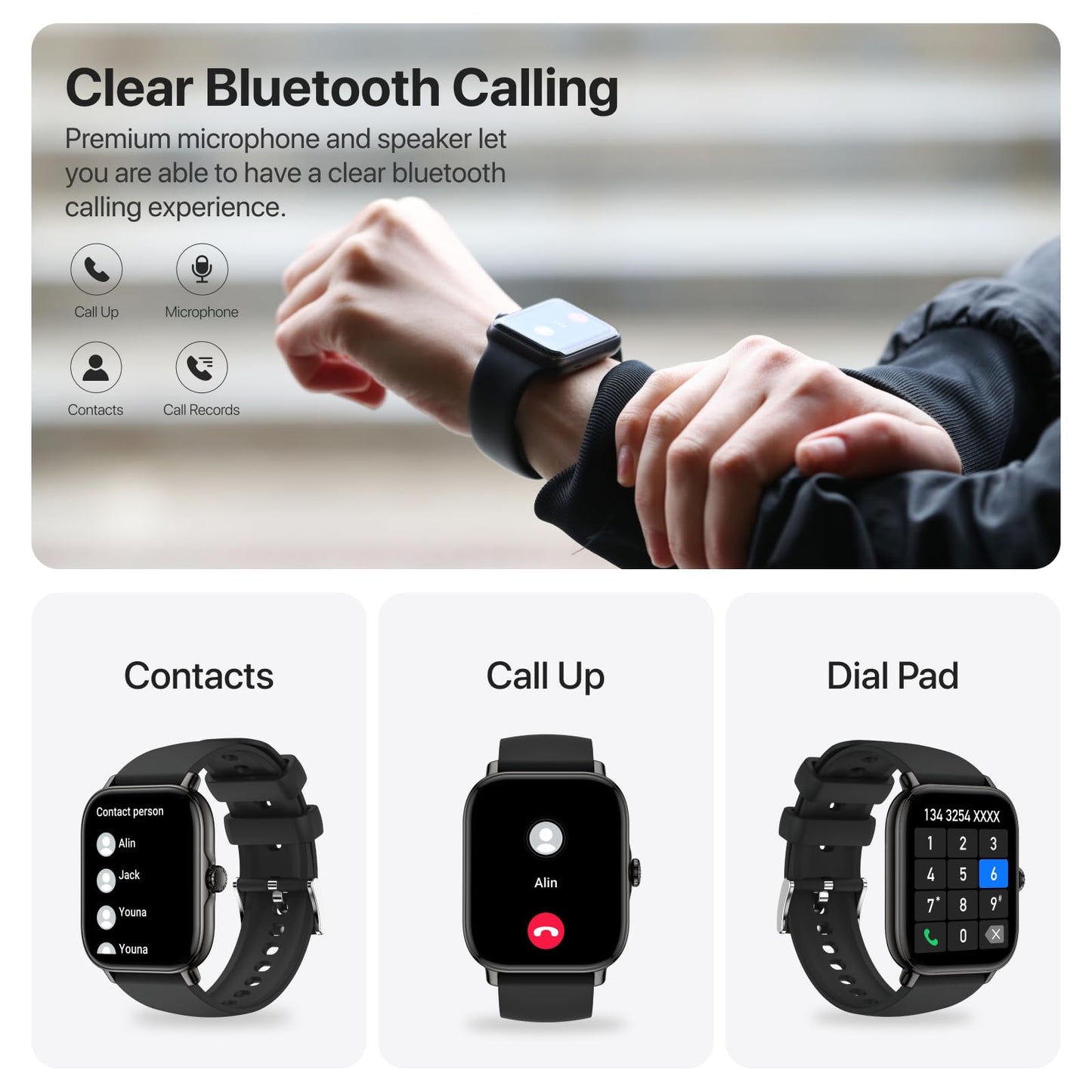 Smart Watch Fitness Tracker with Call Function
