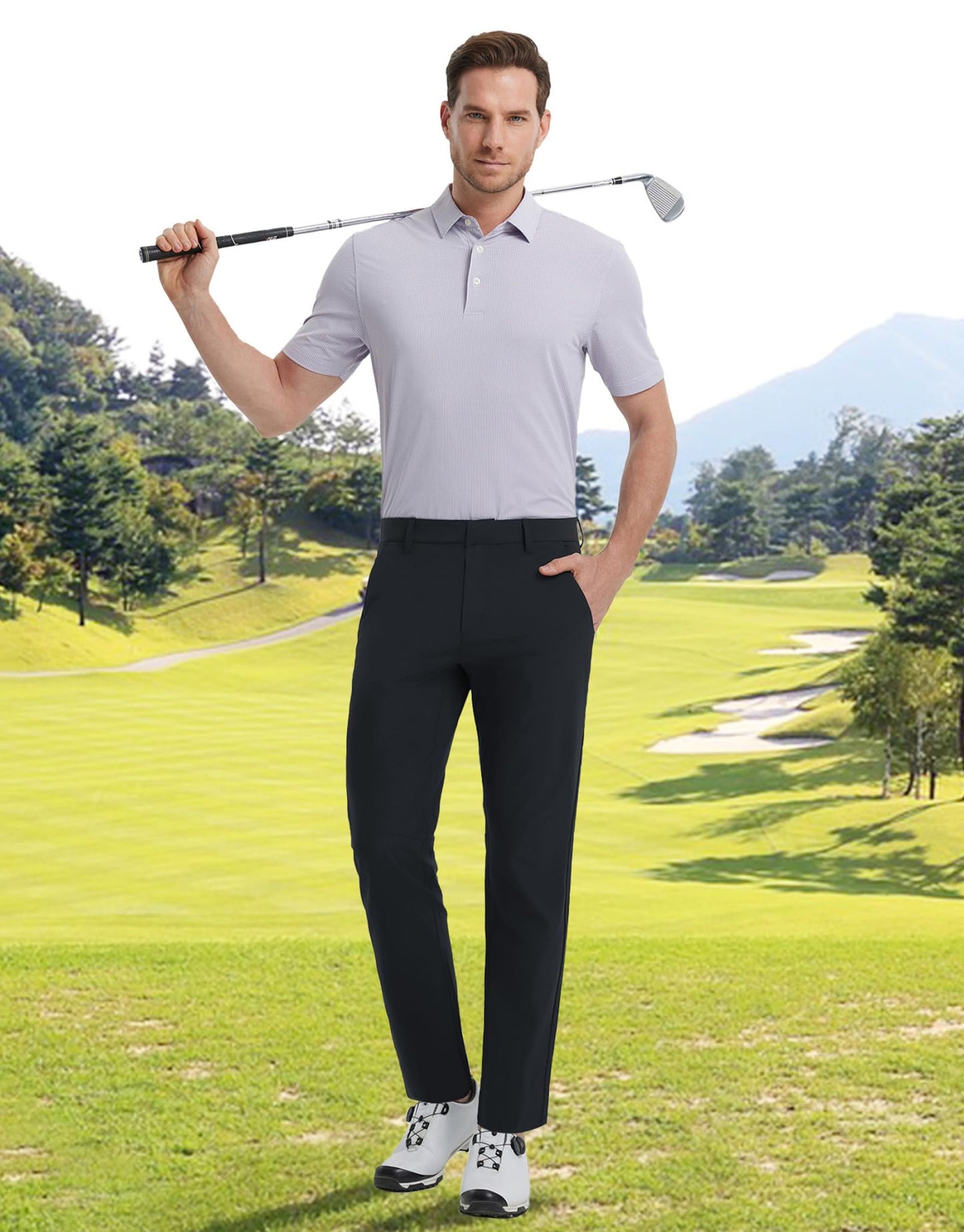 Men Slim Stretch Golf Pants