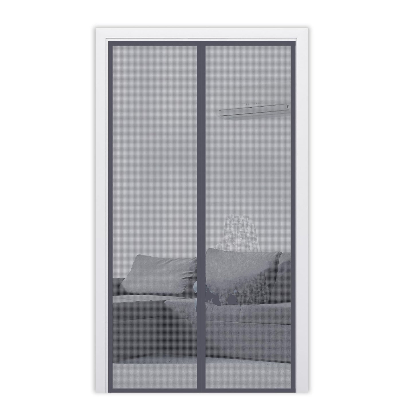 Fiberglass Magnetic Screen Door Mesh - Heavy Duty Magic Door Screen Closure with Magnets for Sliding, Patio, French, Front and Back Door, Kid and Pet Friendly, Easy Install