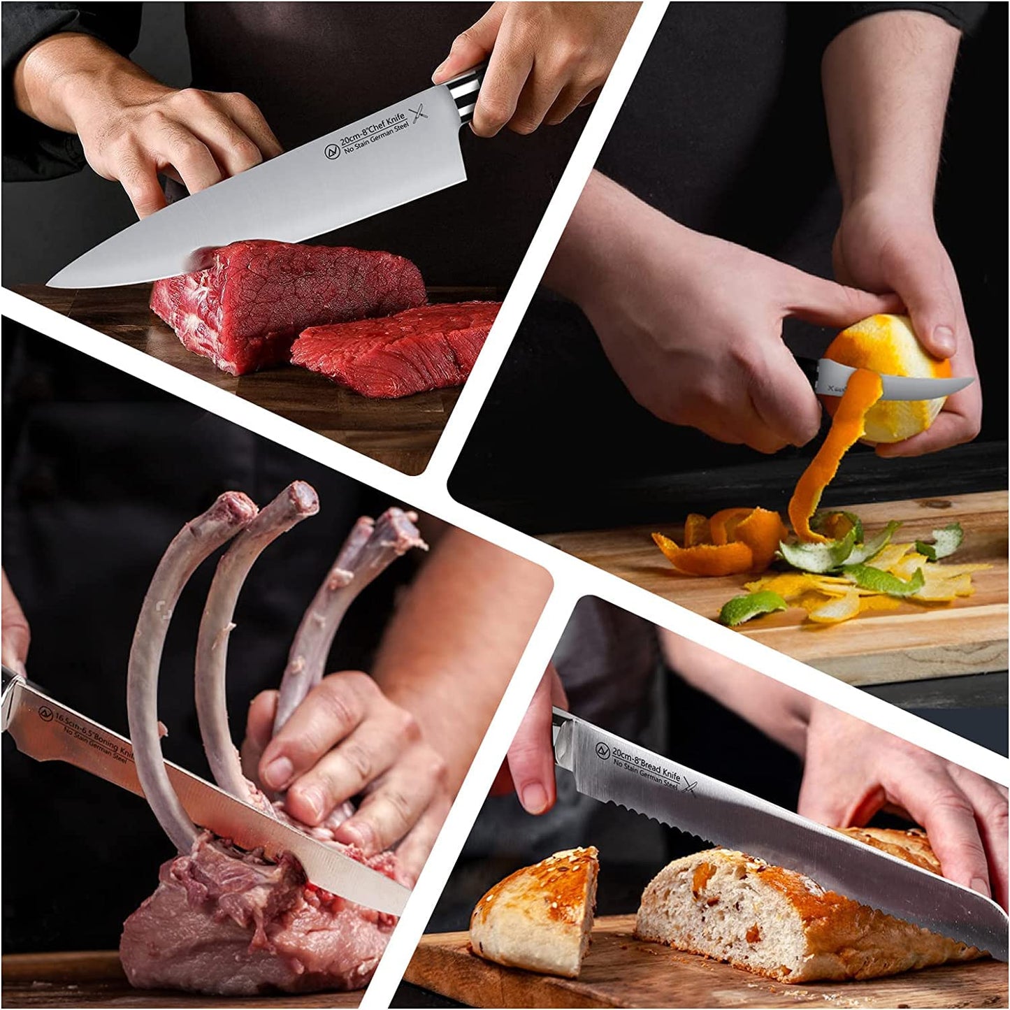 ANTINIVES 18-Piece High Carbon Knife Set