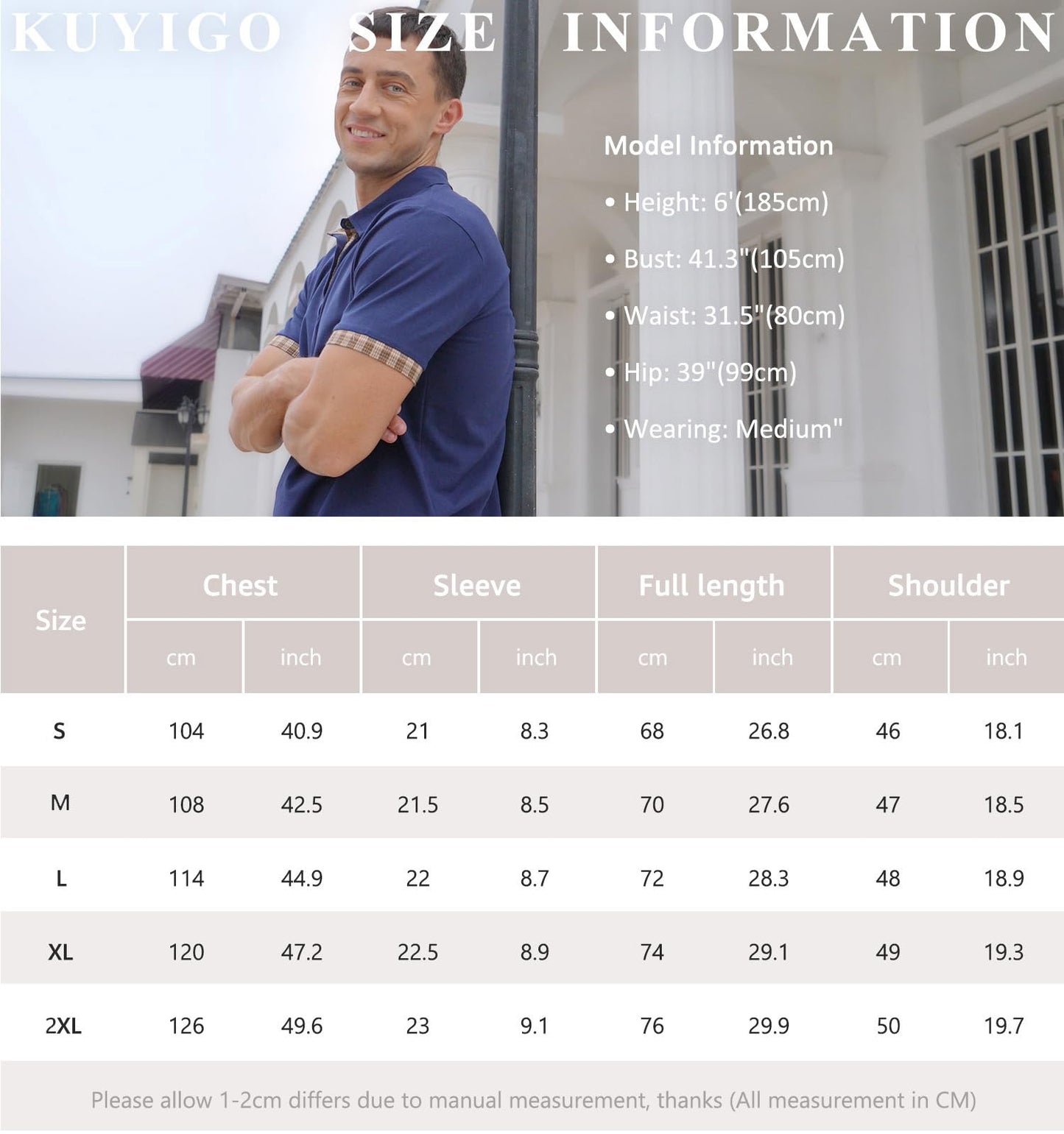 KUYIGO Men's Casual Slim Fit Polo Shirt