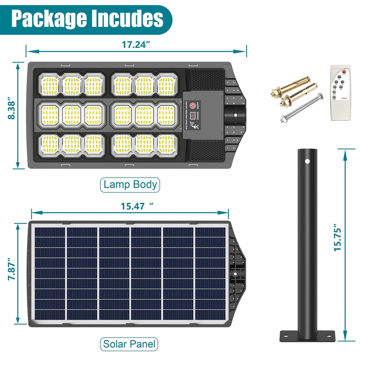 Solar Motion Sensor Street Lights Outdoor