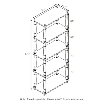 Furinno 5-Tier Multipurpose Storage Display Rack