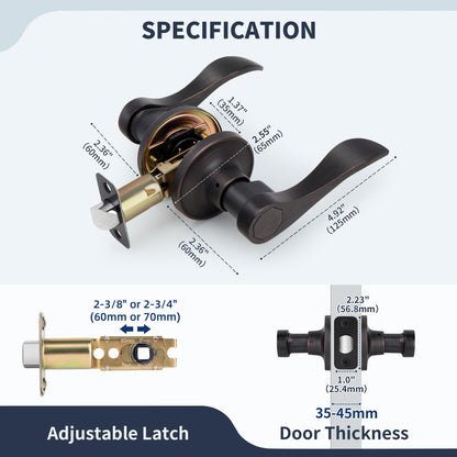 LOQRON Keyless Oil Rubbed Bronze Door Lever Set