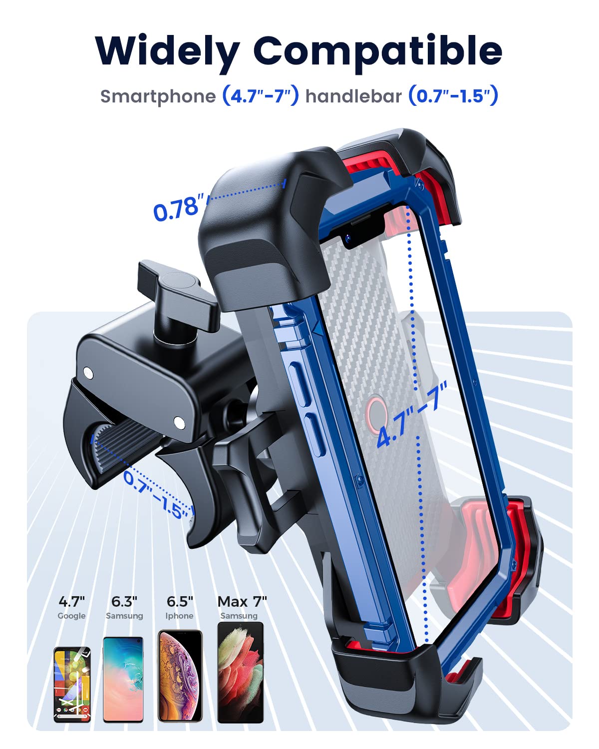 JOYROOM Motorcycle Phone Mount with 1s Auto Lock