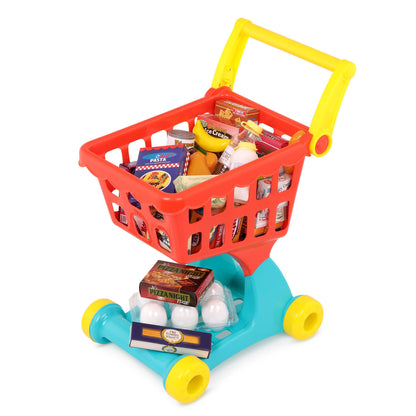 Battat Shopping Playset with Cart and 29 Foods