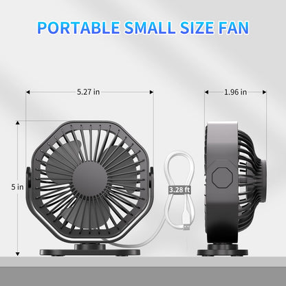USB Desk Fan with 3 Speeds and 360° Rotation
