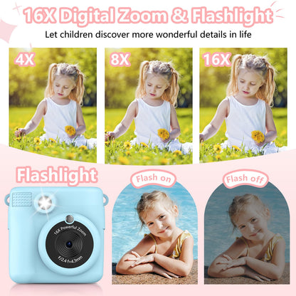 Kids Instant Print Camera with 32GB Card