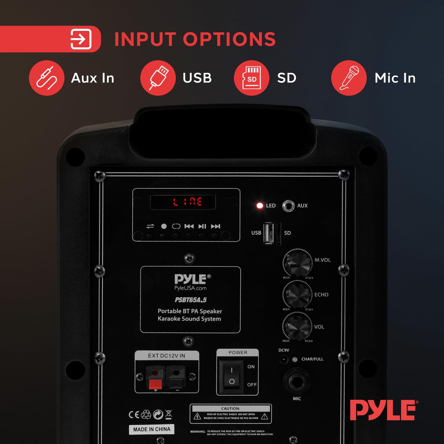 Pyle Portable Bluetooth Karaoke PA Speaker System